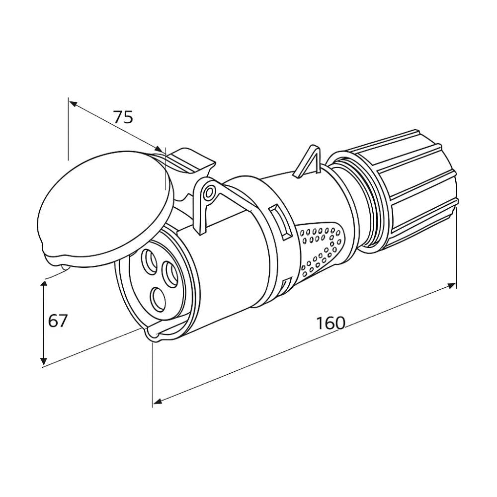 Ecova 30524 presa industriale 16a 230v 2p+t ip44 resistente e affidabile