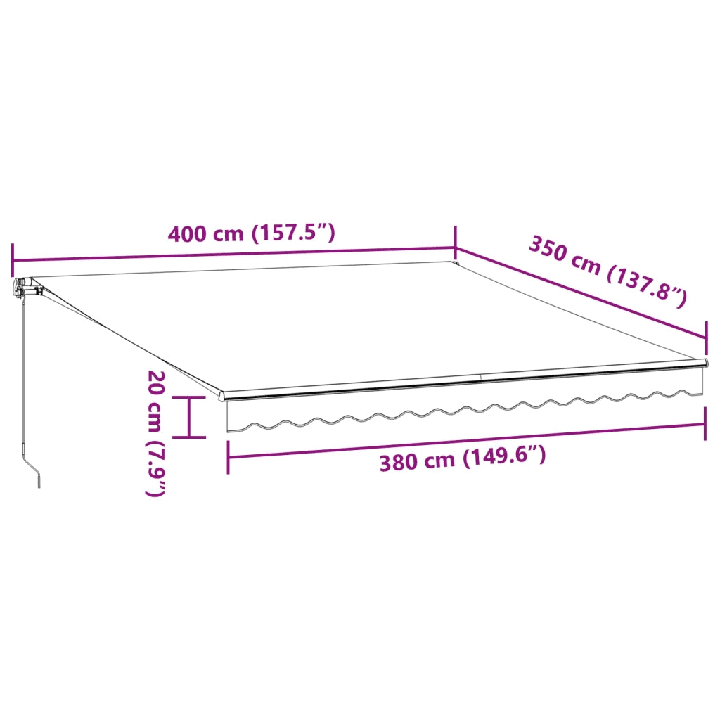 Tenda da Sole Retrattile Manuale Marrone 400x350 cm 3215387