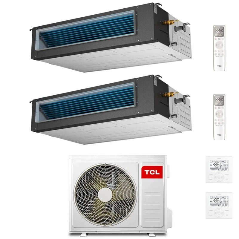 Condizionatore Canalizzabile TCL Dual Split 9+9 con MT1821 R-32 Wi-Fi Optional con Comandi Inclusi