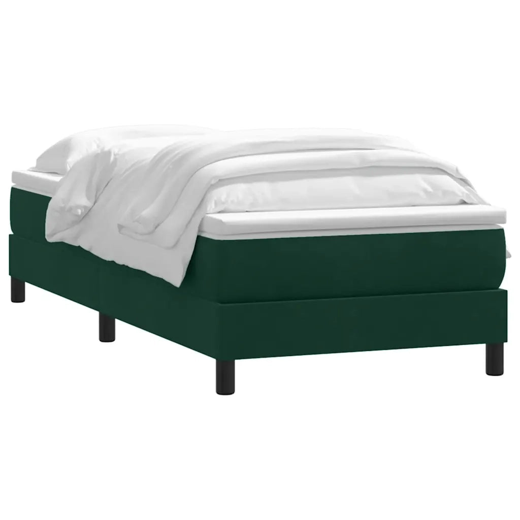 vidaXL Giroletto a Molle con Materasso Verde Scuro 80x220 cm Velluto
