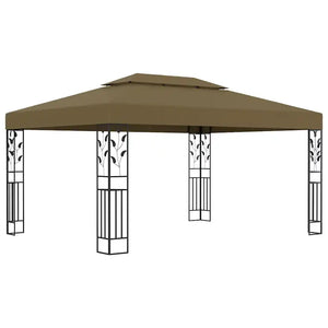 Gazebo con Tetto Doppio e Luci LED 3x4 m Grigio Talpa 3070313