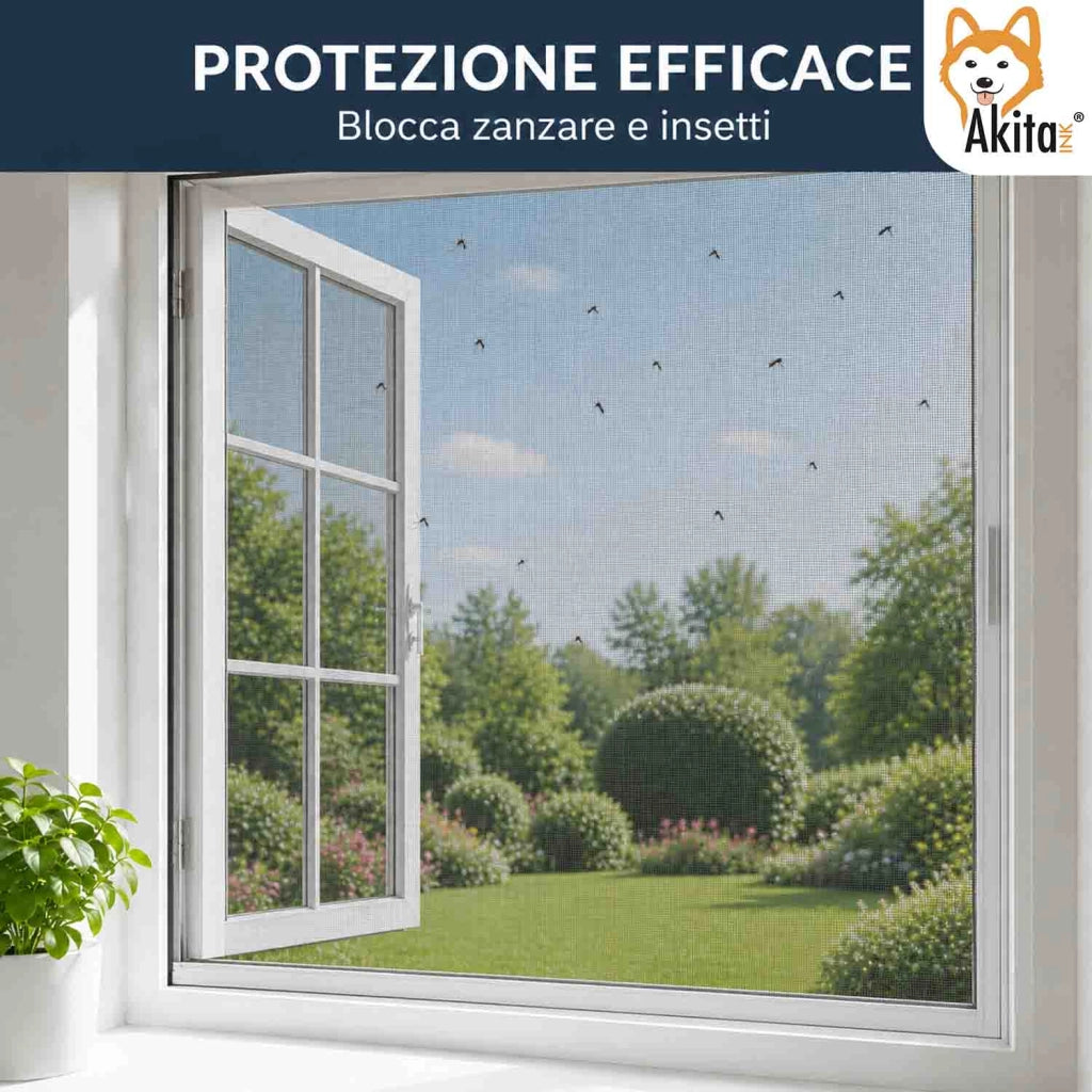 Akitaink Rotolo Ricambio Zanzariera Grigio 250x120 cm