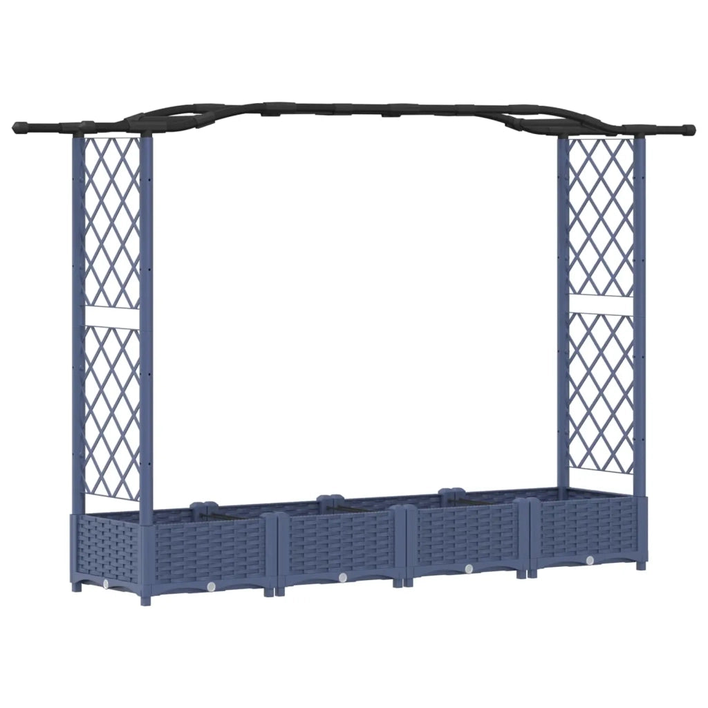 Letto Rialzato con Griglia e Tetto Grigio 207 x 40 x 126 cm PP 42032553