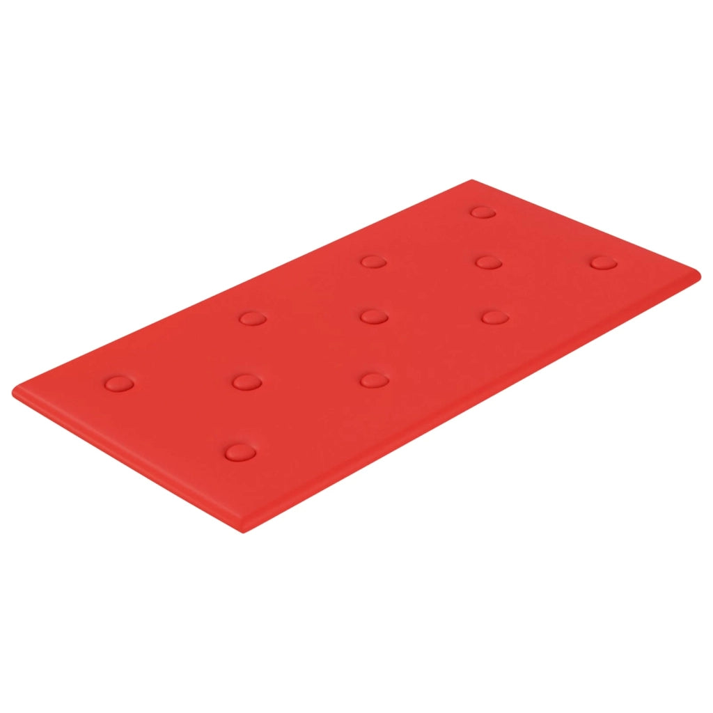 Testiera da Parete 12 pcs Rosso 60 x 30 cm Pelle Sintetica