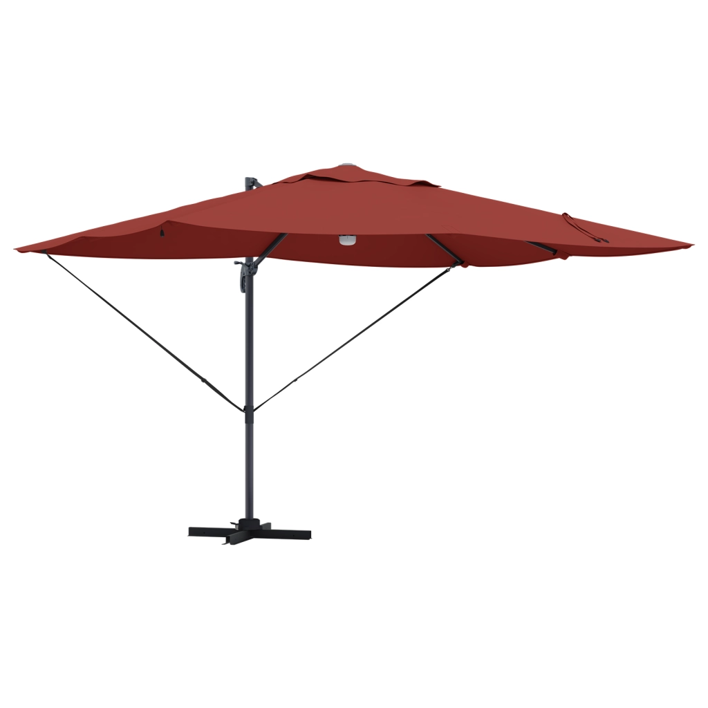 Ombrellone a Sbalzo Terracotta Poliestere Grande Pieghevole