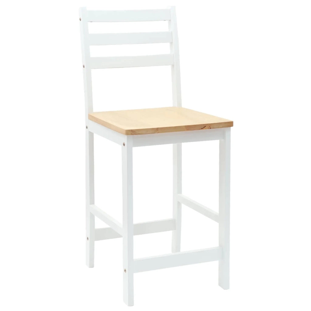Sedie da pranzo 2 pcs Legno di gomma solido Bianco 42020470