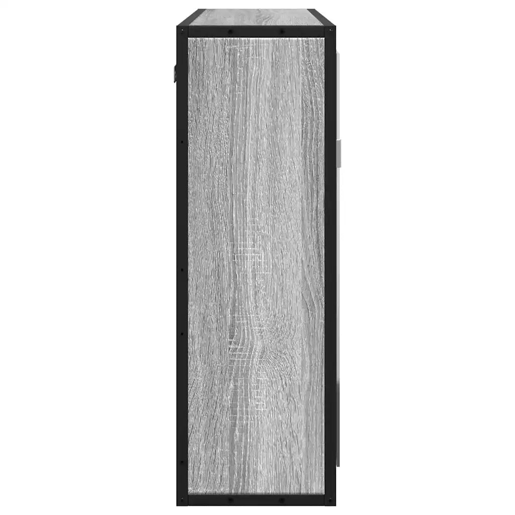 vidaXL Mobile Specchio da Bagno Grigio Sonoma 65x20x60 cm Multistrato
