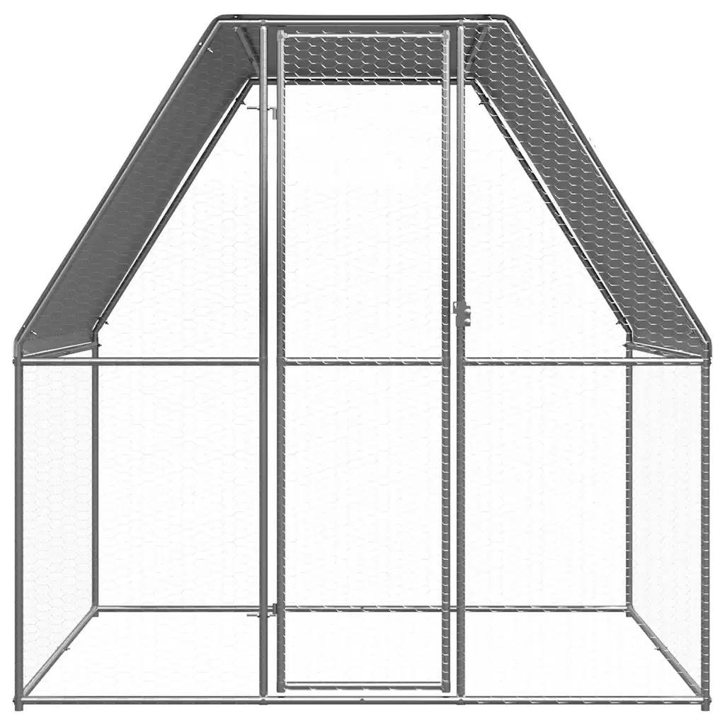 Gabbia per Polli Argento e Grigio 2x2x2 m in Acciaio Zincato CFW5655298