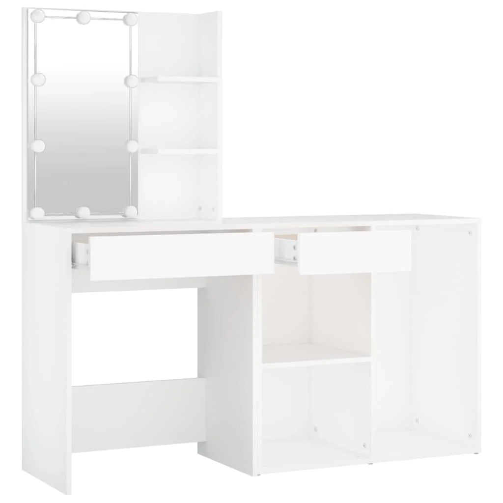 Toletta moderna a LED con mobiletto in legno ingegnerizzato bianco 02_0006234