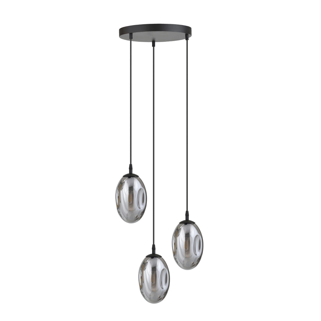 Lampadario Emibig Astral 3 3xE14 nero cromo grafite