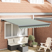 Tenda Retrattile Manuale Verde e Bianca 350x250 cm