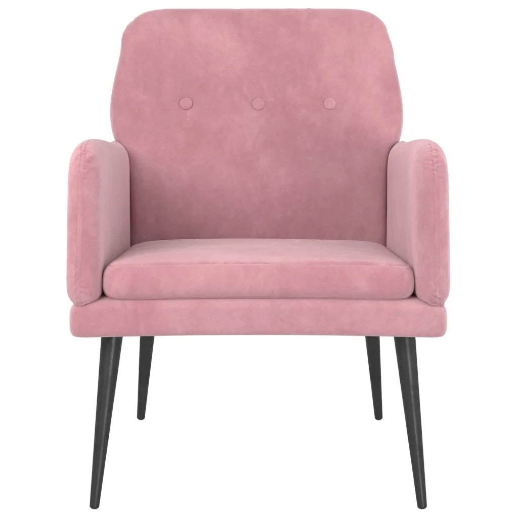 Poltrona | Sedia Relax Rosa 62x79x79 cm Velluto