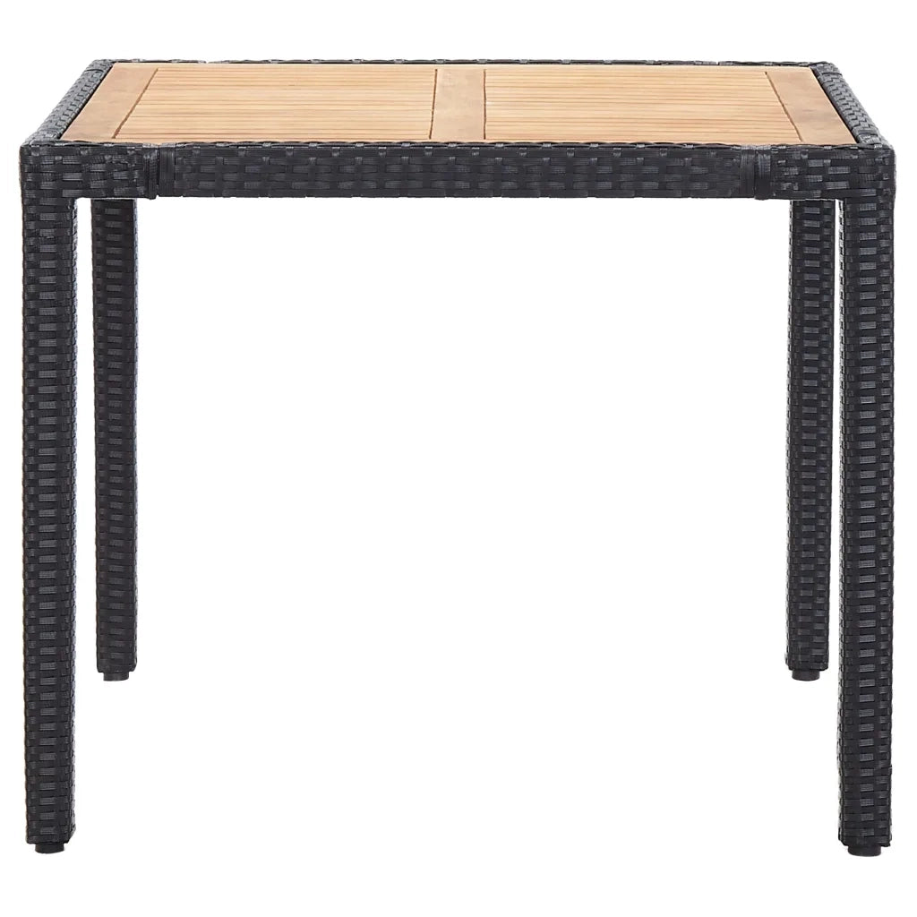 Set da Pranzo da Giardino 5 pz con Cuscini in Polyrattan Nero 46025