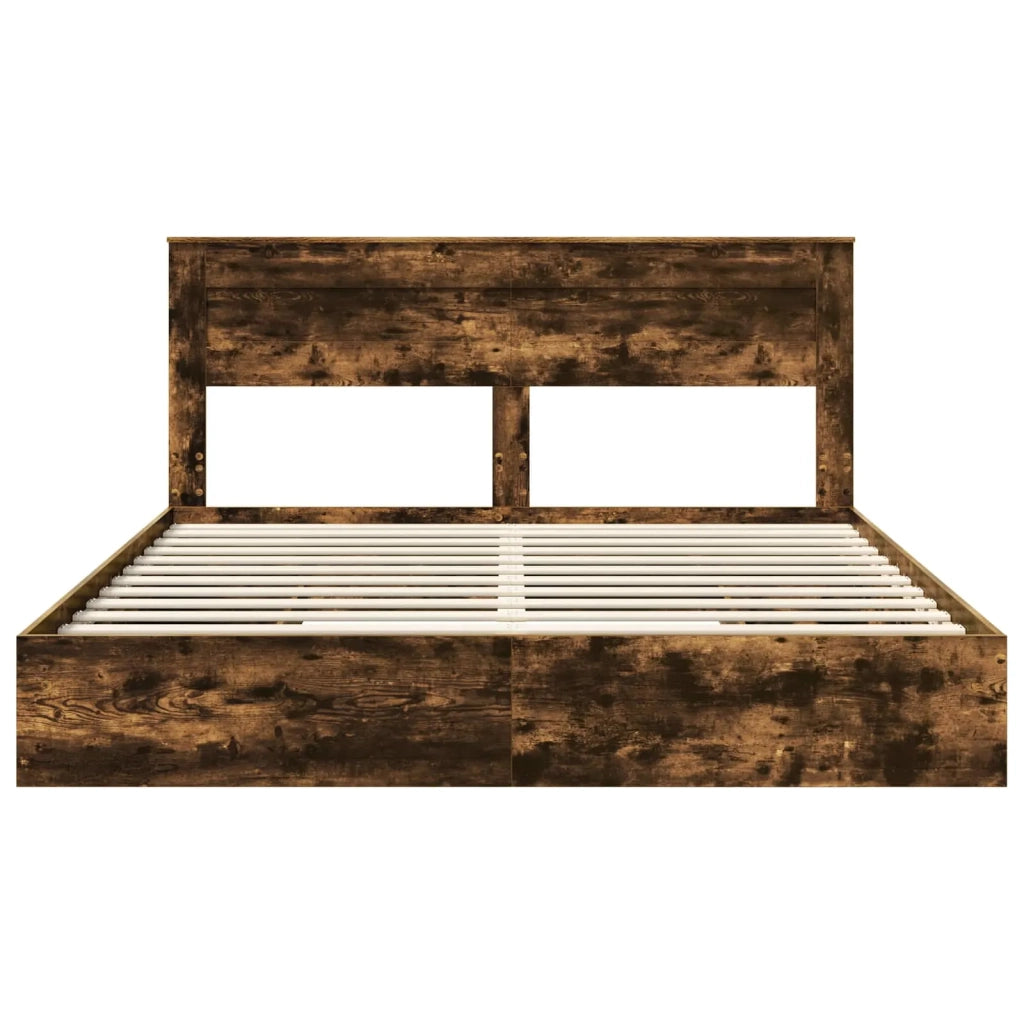 Letto con Contenitore con testiera Rovere fumé 180 x 200 cm 3409896