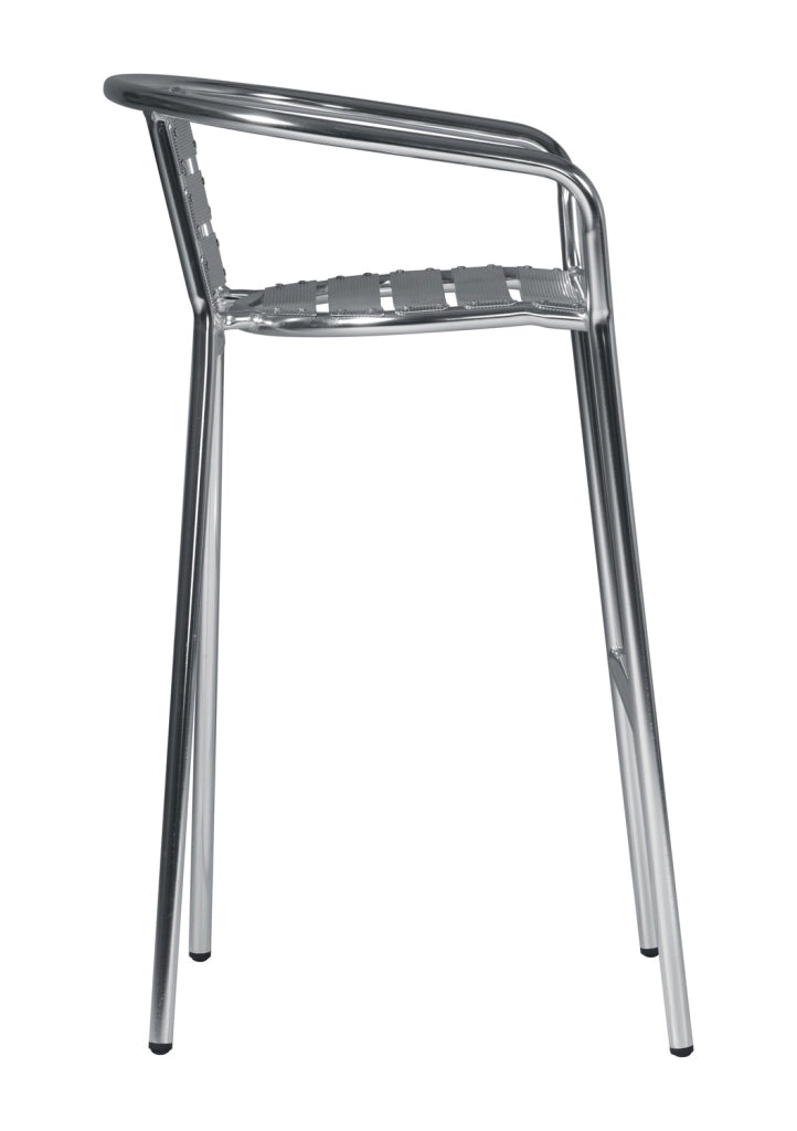 Sgabello - Alluminio - Spessore Del Tubo 1,8 Mm - Con Schienale - Impilabile