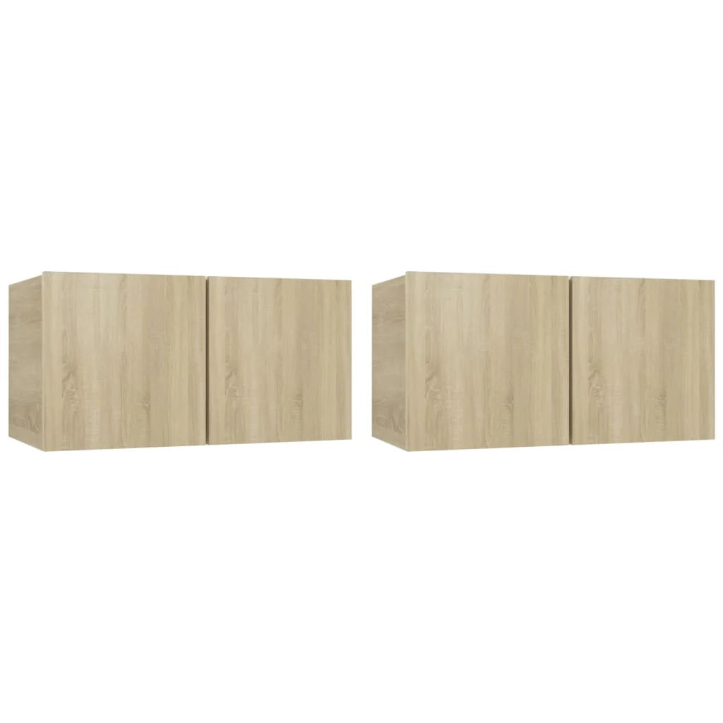 Mobile TV multimediale mensola TV supporto TV sala da pranzo soggiorno camera da letto montaggio a parete 2 pezzi rovere Sonoma 60 x 30 x 30 cm marrone 02_0029189