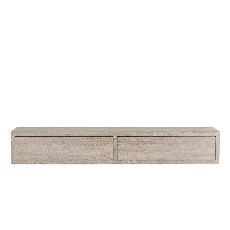Mensola da Muro con Cassetto, Comodino Sospeso, Mensola da Parete, 88,2x13,4 p20 cm, Rovere Sagerau - Made in Italy