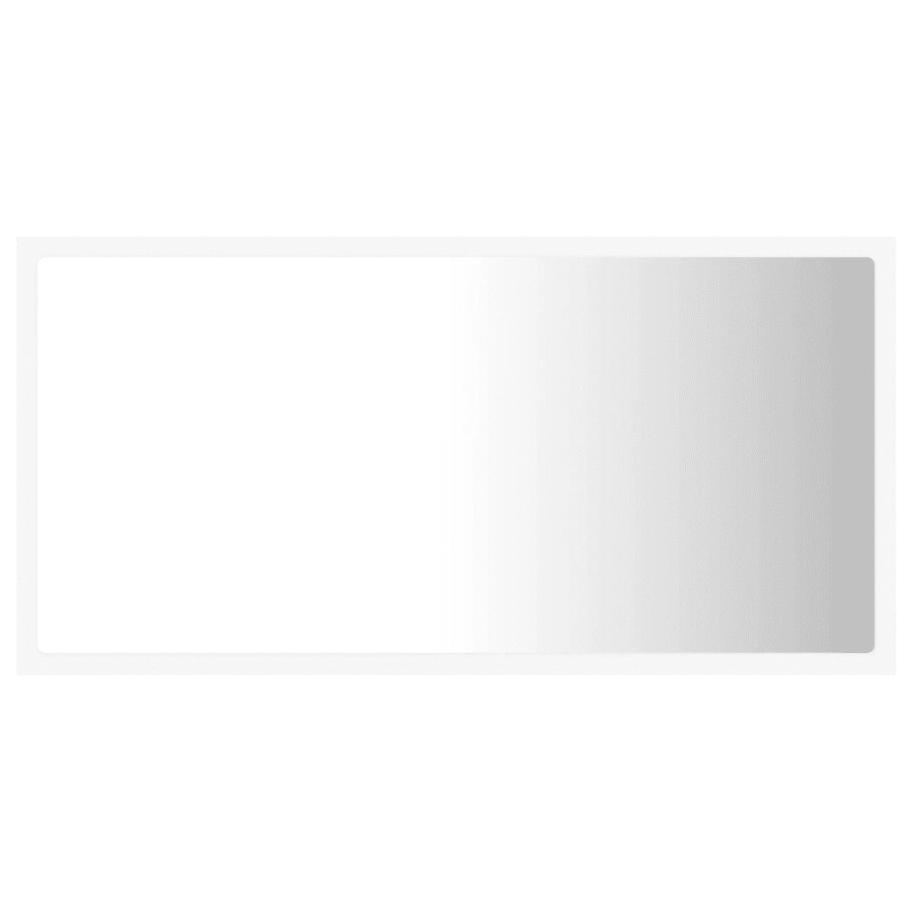 Specchio da Bagno con LED-Specchio per Bagno Bianco 80x8,5x37 cm in Acrilico