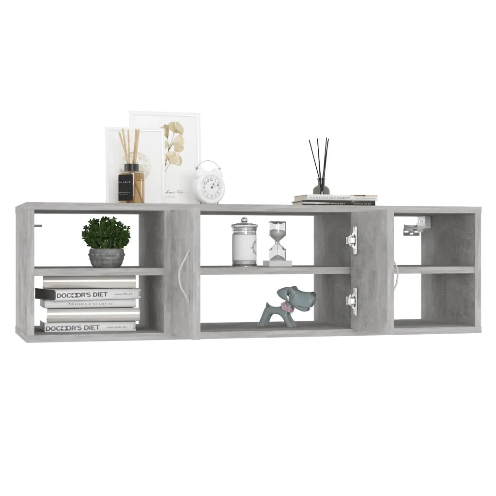 Scaffale a Parete Grigio Cemento 102x30x29 cm Legno Multistrato 806260