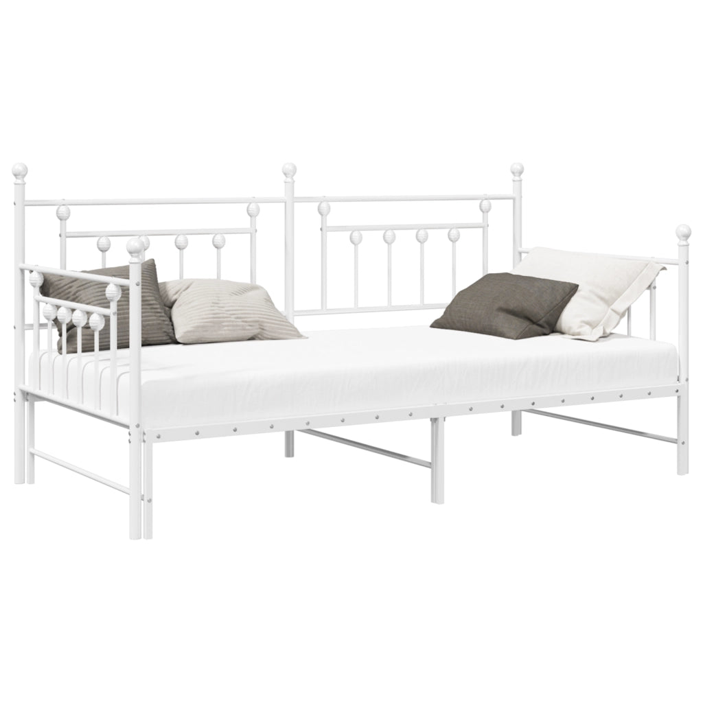 Struttura Letto Giorno  con Letto Estraibile Bianco 100x200 cm in Acciaio