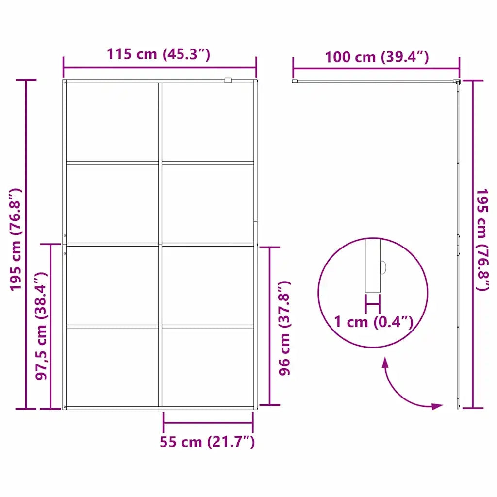 Parete Doccia Walk-in Oro 115 x 195 cm vetro temperato