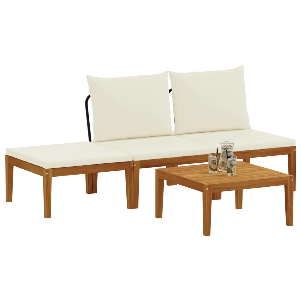4 pcs Legno massiccio di acacia e corda Naturale 3407730