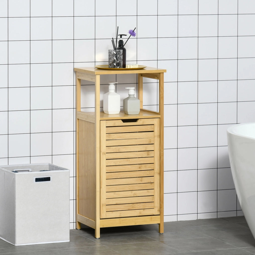Mobiletto da bagno in bamb¨´ con ripiani e cassetto ¨C zephmum ¨C 40x30x86,5 cm naturale