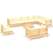 Set di mobili da giardino mobili da esterno 11 pezzi con cuscini color crema legno di pino massiccio 02_0015324