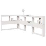 Testiera libreria a L-Testata contenitore Bianca 90 cm in Legno Massello di Pino 803231