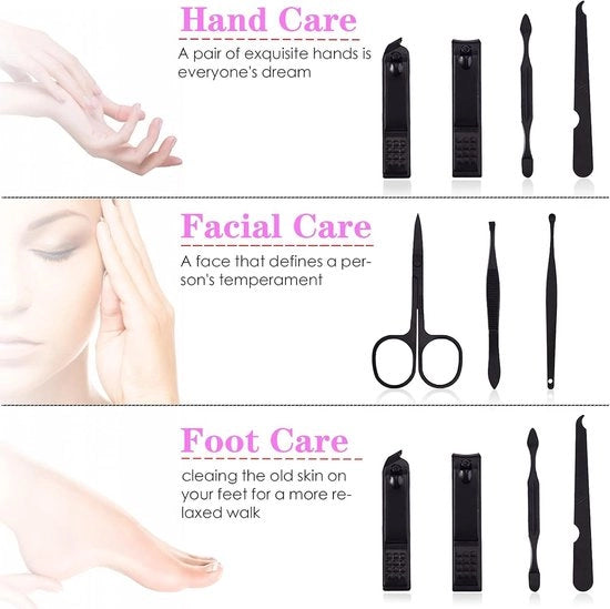 Set professionale manicure e pedicure 7 pezzi con custodia in pelle lussuosa
