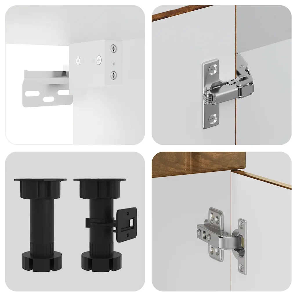 vidaXL Set Mobili da Cucina 8 pz Lucca Rovere Fumo Legno Multistrato