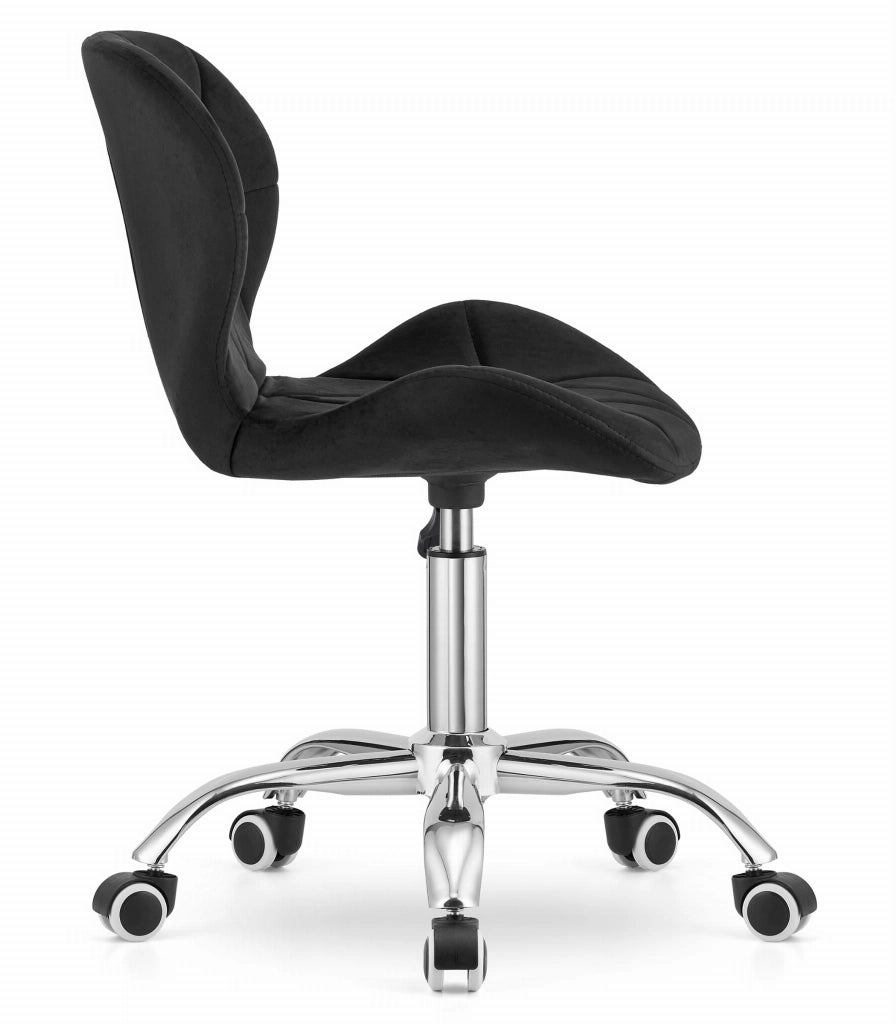 Sedia girevole Valora AVOLA in velluto nera ergonomica per ufficio
