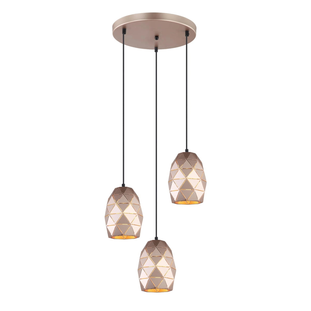 Lampadario Italux Harley moderno oro 3xE27 Ø35 H102cm