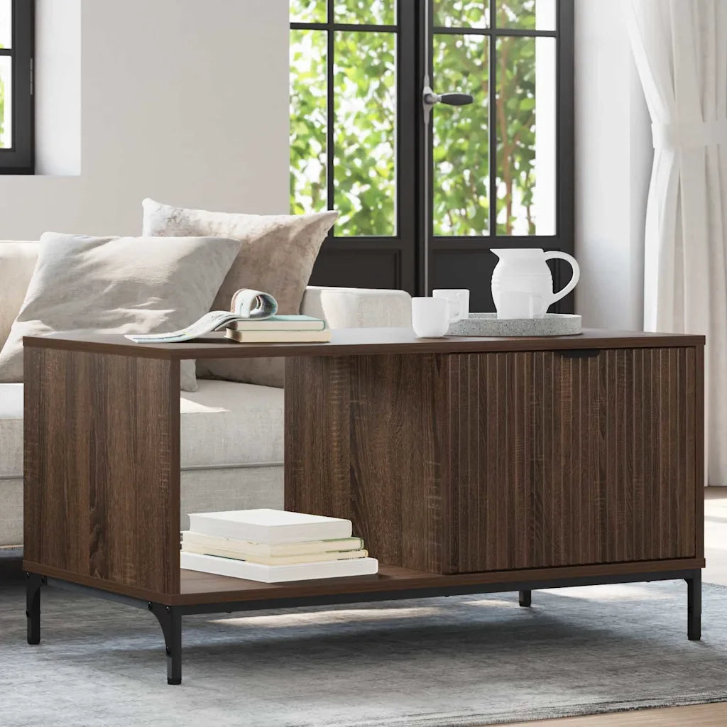 Tavolino da salotto | Tavolino da caff¨¨ | Tavolino da Soggiorno con cassetto Rovere Marrone 90 x 49 x 46 cm