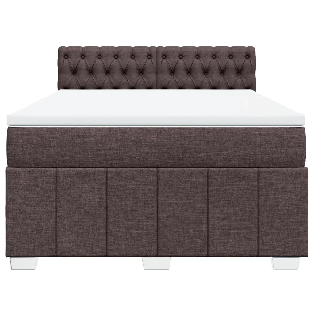 Giroletto a Molle con Materasso Marrone Scuro 160x200cm Tessuto 3289429