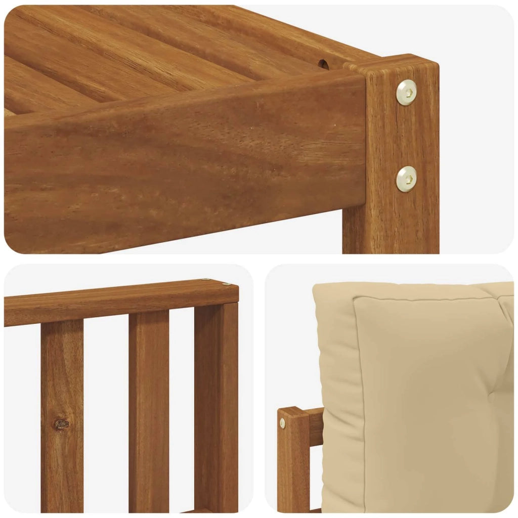 Set di divani da esterno con cuscino 8 pcs Naturale e Beige 3367926