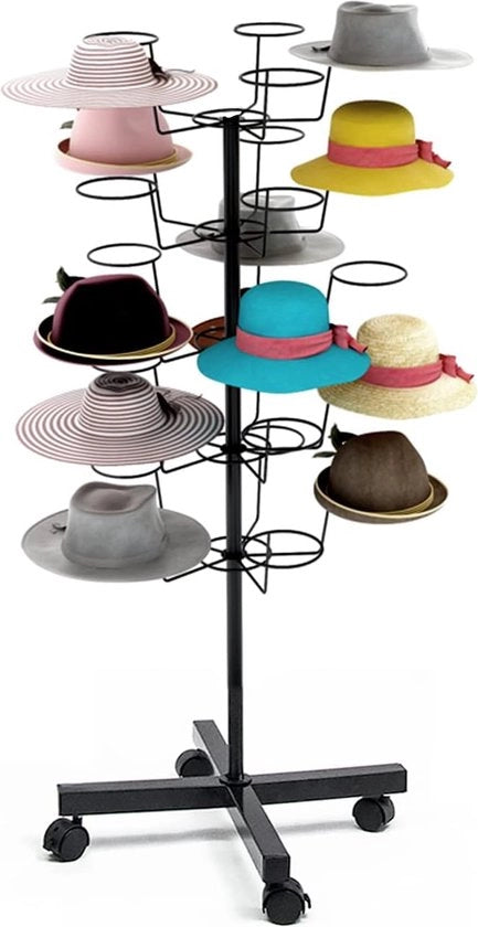 Stand per cappelli, 5-traps stand per cappelli, 25 posizionamento capigliatura, stand per cappelli, autonomo, moderno telaio per cappelli, stand per capigliatura, standard per pavimento in metallo per cappelli, parrucche e