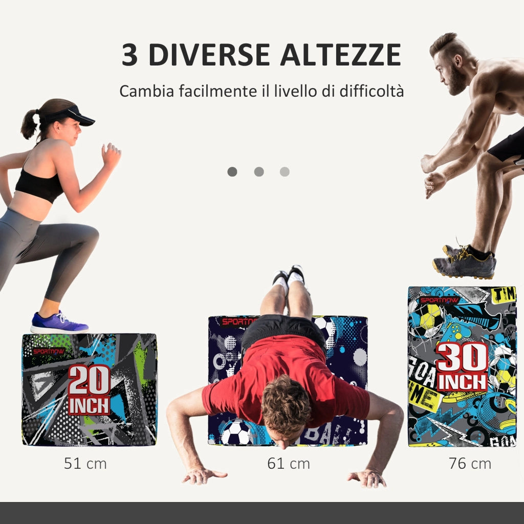Plyo Box 3 Altezze Antiscivolo ¨C Zephmum ¨C 76x61x51cm