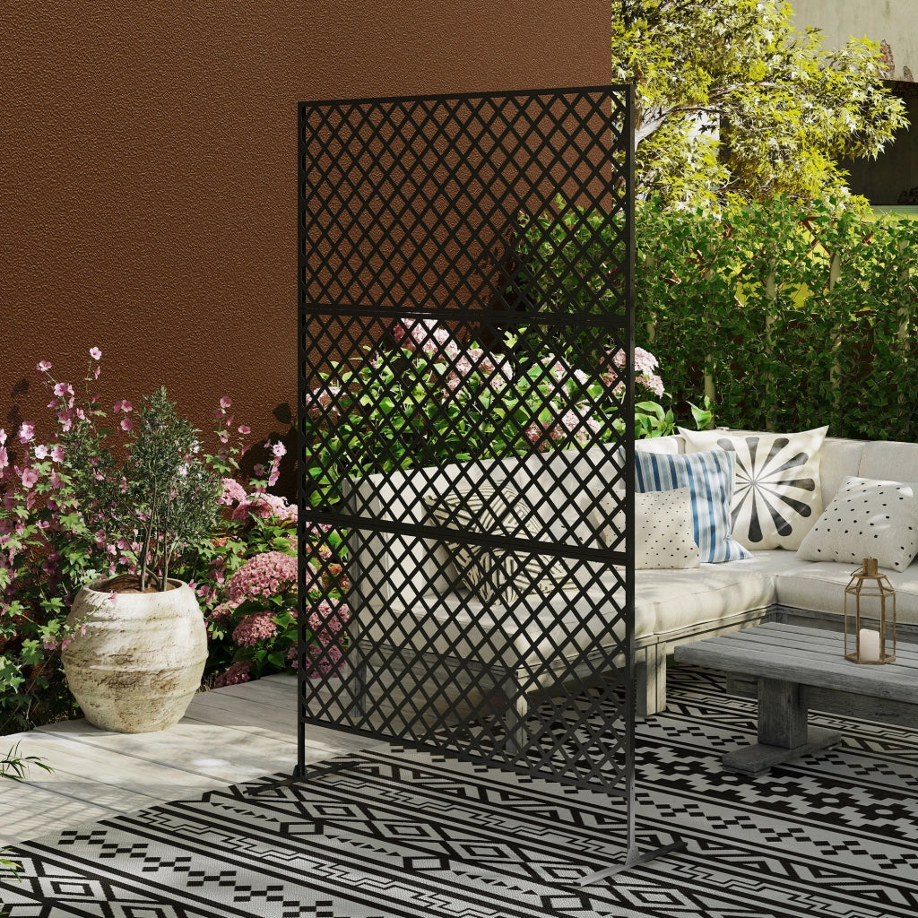 Pannello divisorio da giardino ¨C Xylo ¨C metallo nero per terrazza e patio