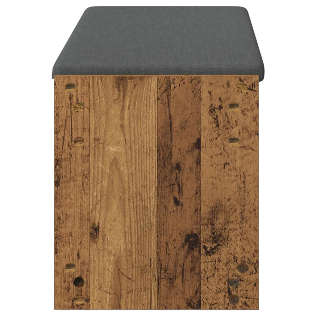 Panca per ingresso con cuscino-Sgabello-Panca da Corridoio Legno vecchio 103 x 38 x 45 cm