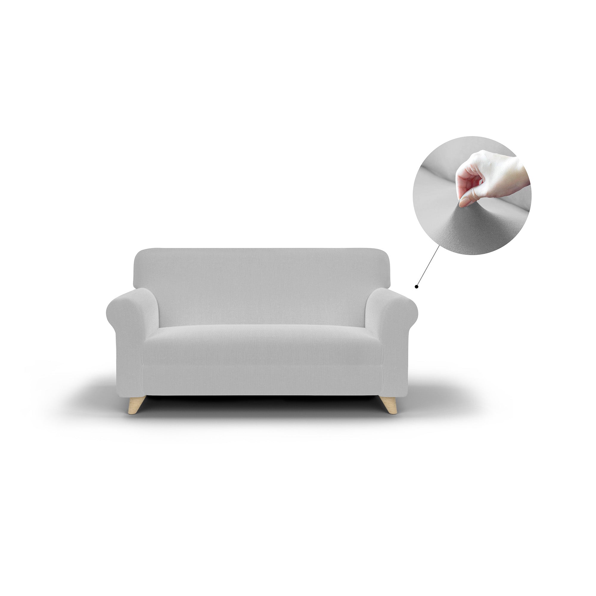 Copridivano Elasticizzato 3 Posti in Poliestere Dahlia Grigio Chiaro