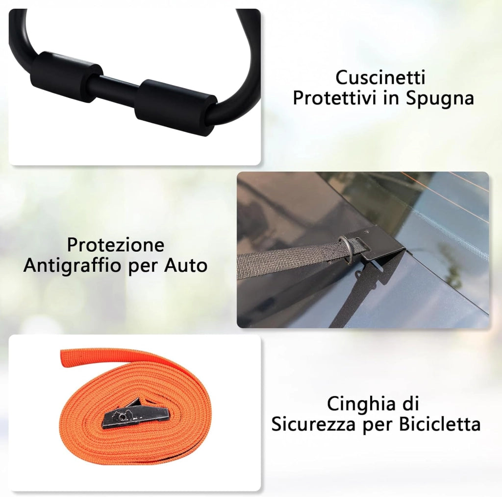 Portabici Posteriore Universale per Auto, Portabici da Portellone per 3 Bici con Lunghezza e Angolo Regolabili, Portata 45 kg, Portabiciclette per Bagagliaio Pieghevole per SUV e Berline