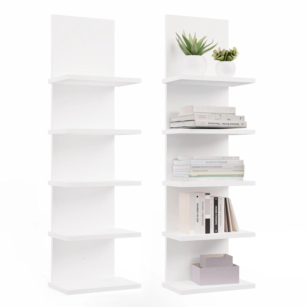 Scaffale sospeso R5P 5 ripiani per libri per ufficio soggiorno camera dziecka bianco