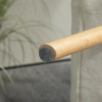 Poggiapiedi moderno in legno con rivestimento in pile e gambe in faggio, imbottito, per soggiorno, camera da letto, ingresso, bianco crema