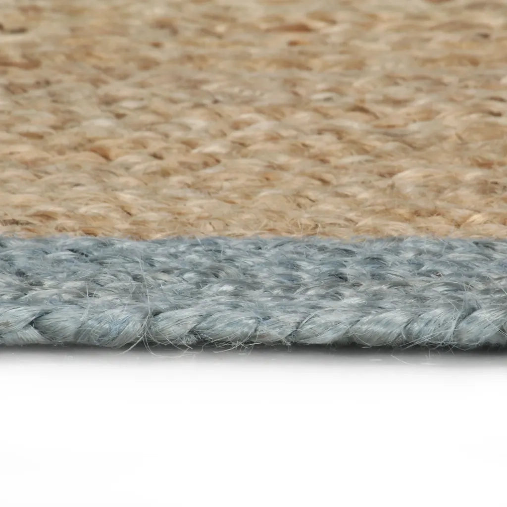 Tappeto del soggiorno | Tappeto Lavorato a Mano in Juta con Bordo Verde Oliva 150 cm