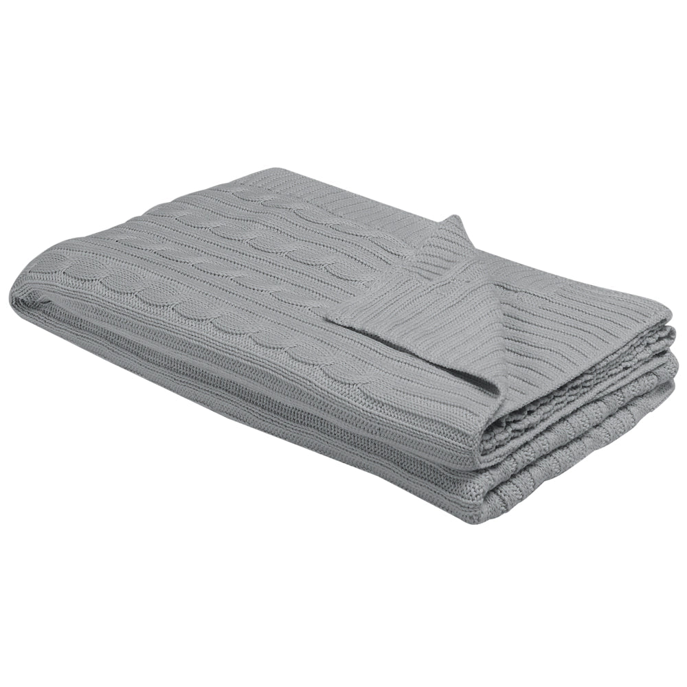 Coperta plaid in cotone grigio 110 x 180 cm Copriletto stile Boho