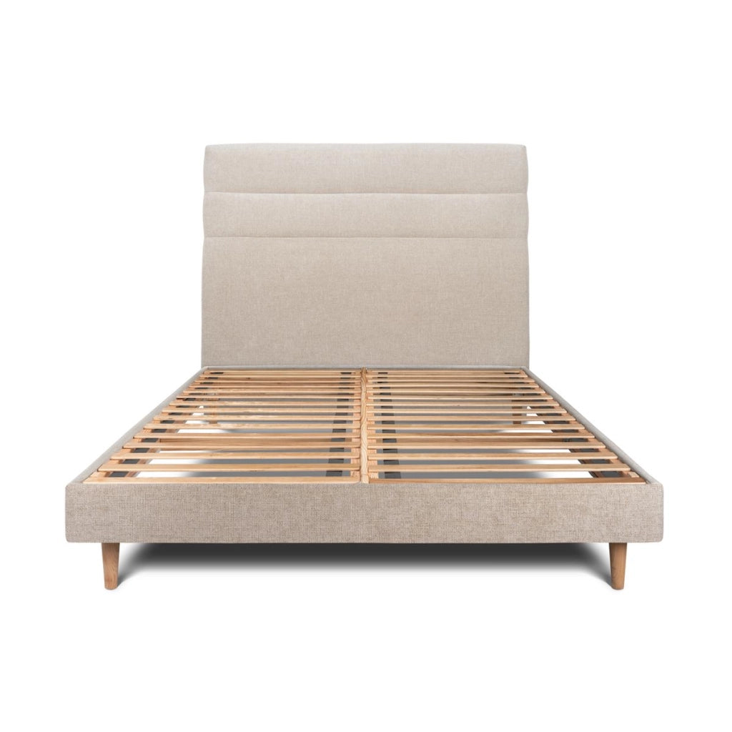 Letto 140x200 cm con testiera in linea - Tessuto Tela opaca