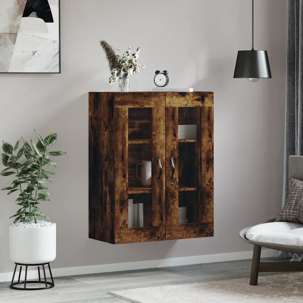 vidaXL Mobile a Parete Rovere Fumo 69,5x34x90 cm in Legno Multistrato
