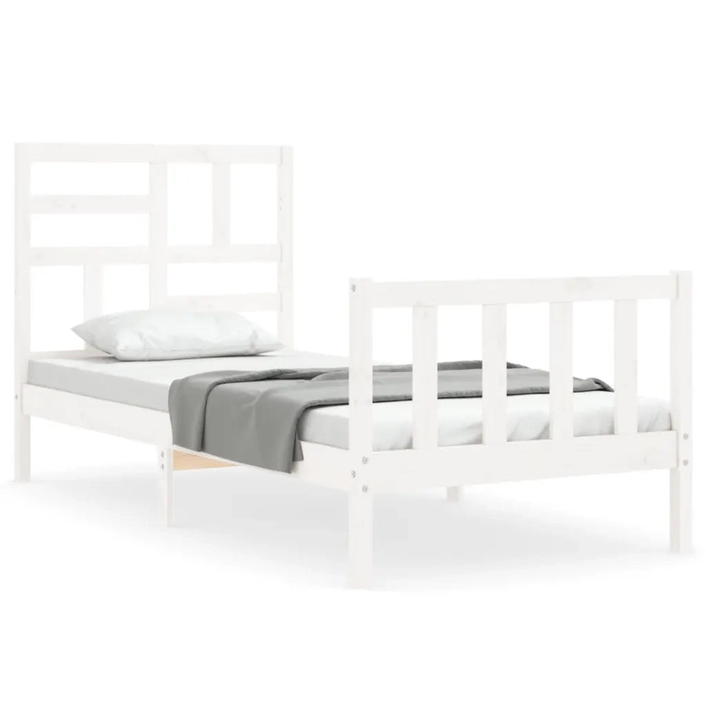 Giroletto senza Materasso Bianco 90x200 cm Legno Massello Pino