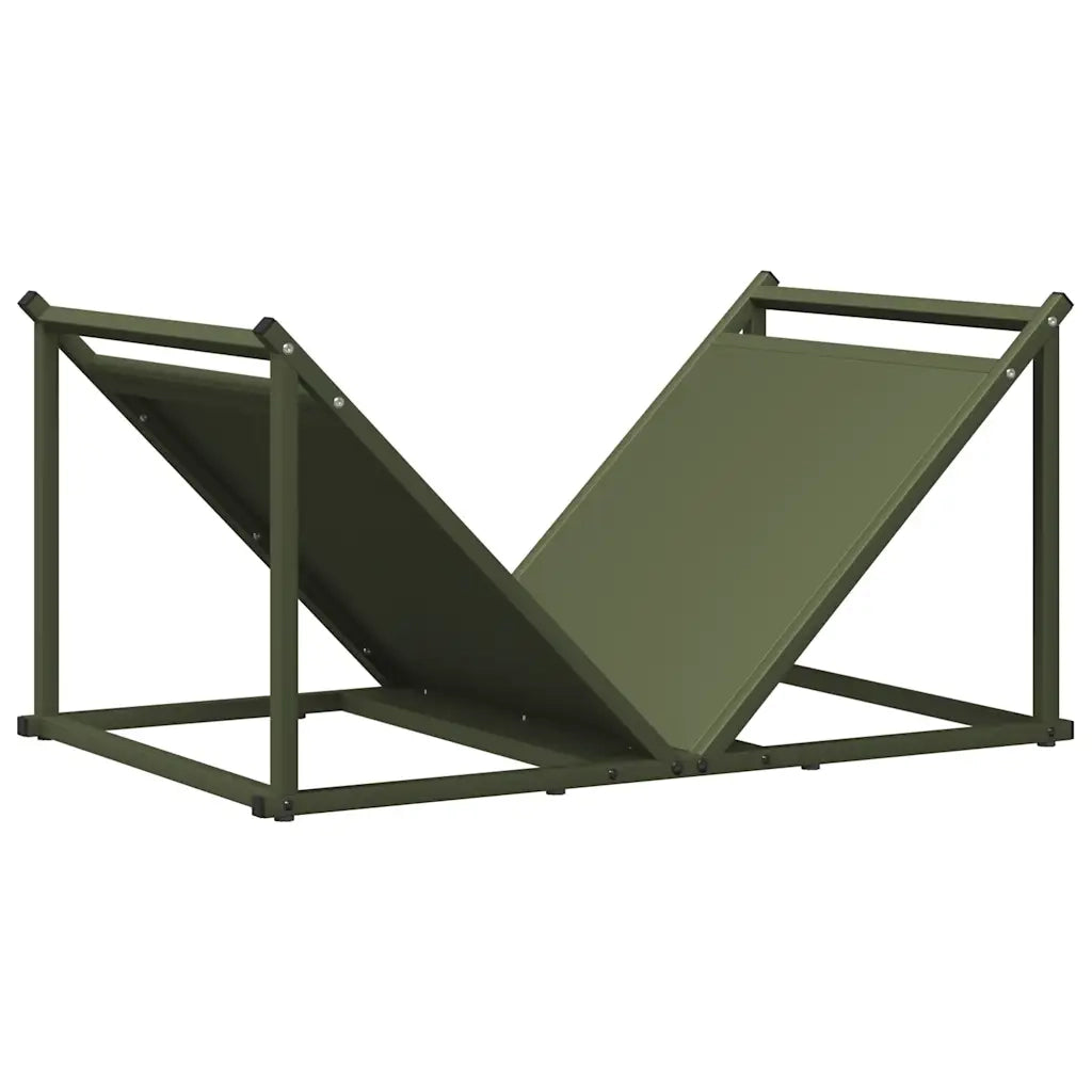 Rastrelliera per Legna da Ardere-Portalegna Verde Oliva 70x43x34,5 cm
